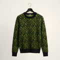 Dior Homme neon green splatter jacquard knit sweater, front