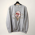 ICECREAM Cones & Bones grey crewneck sweatshirt, front