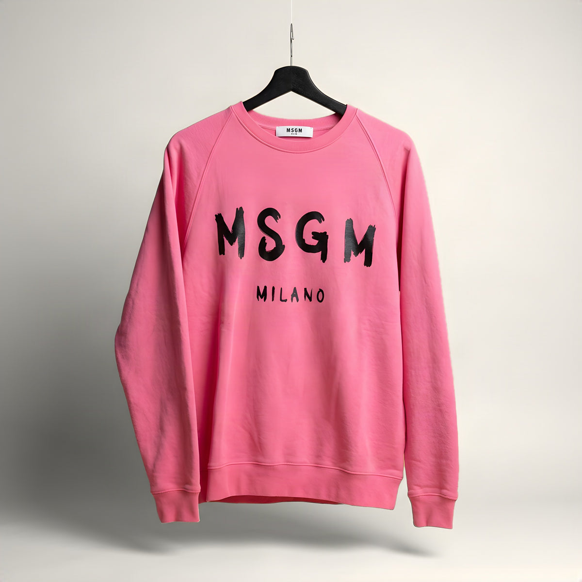 MSGM Milano pink brushed logo sweatshirt, front