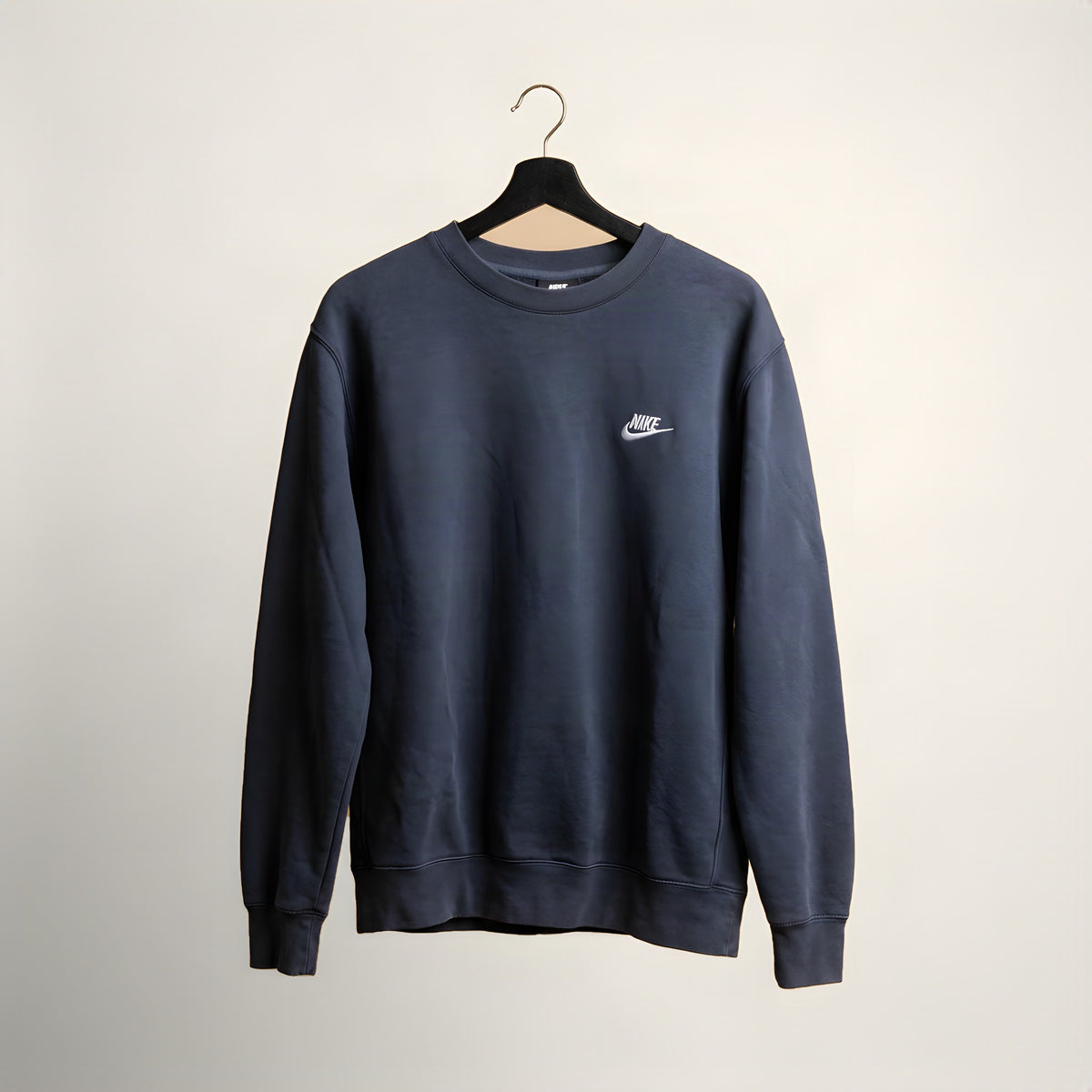 Nike Club navy crewneck sweatshirt, front