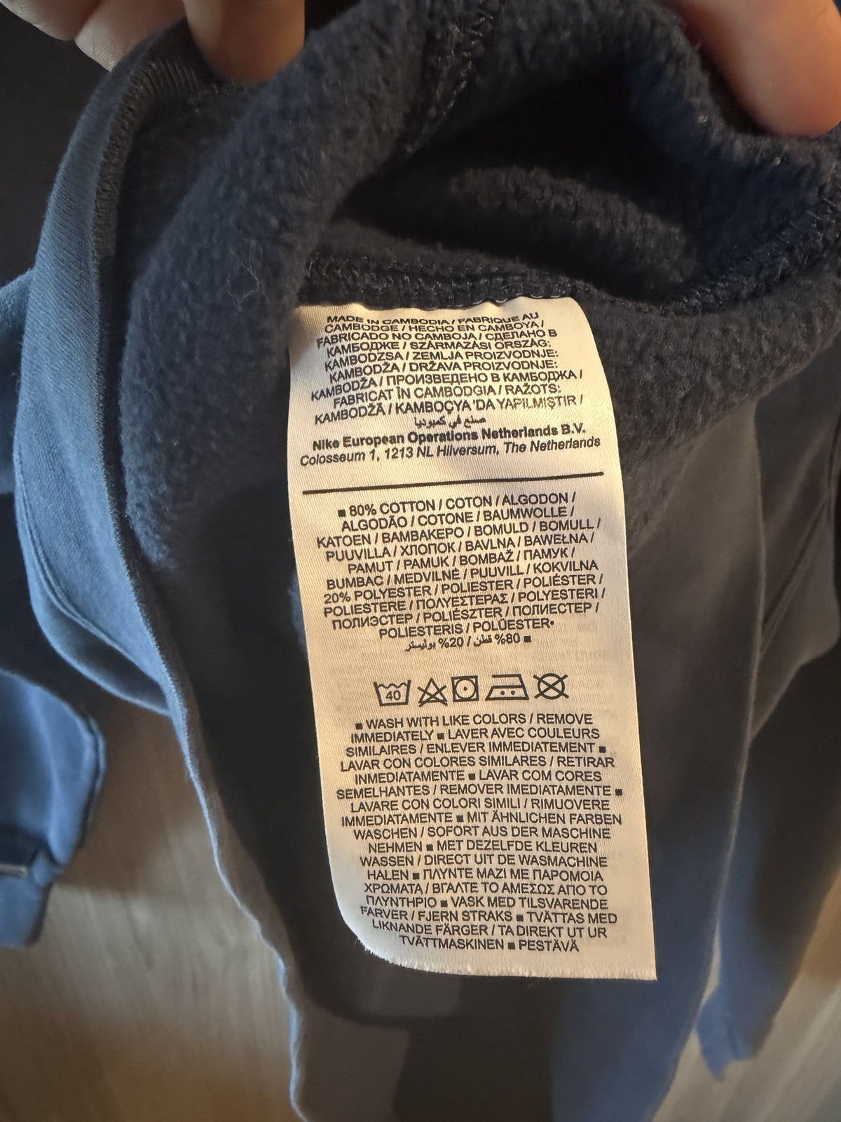 Nike care label, 80% cotton 20% polyester