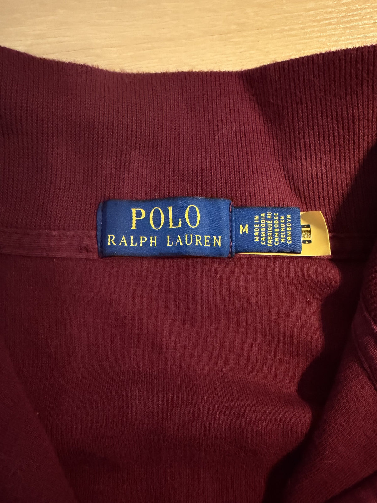 Polo Ralph Lauren brand label, size M