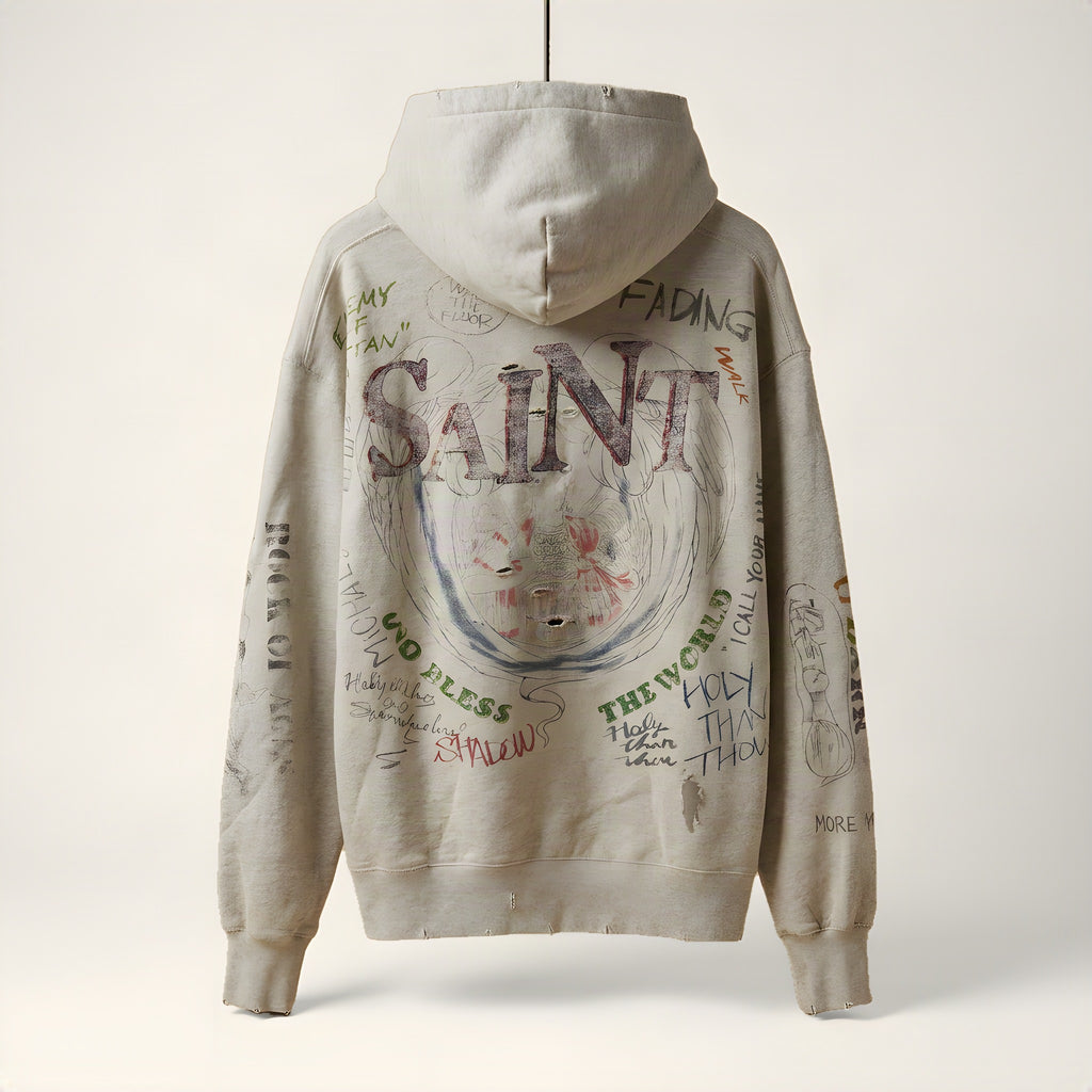Saint Michael hoodie, back SAINT graphic